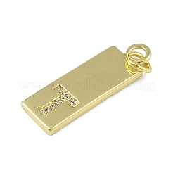 Латунные микропаве прозрачные подвески с фианитом KK-P266-06G-T