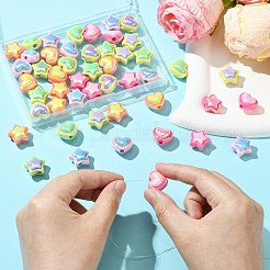 50шт 10 стиля непрозрачные акриловые бусины&nbsp;OACR-CJ0001-88