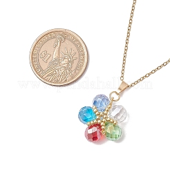 Комплекты из стеклянных и стеклянных бусин с подвесками в виде цветов и серег-колец SJEW-MZ00012