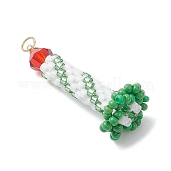 Рождественские свечи-подвески из стеклянных бусин&nbsp;PALLOY-MZ01003-02