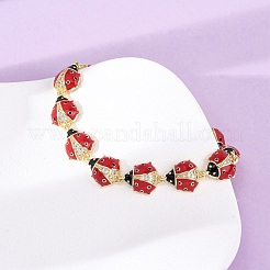 Латунные браслеты с микропаве из прозрачных кубических цирконий для женщин BJEW-H209-08A-G