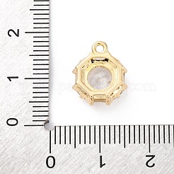 Латунные микропаве прозрачные подвески с фианитом&nbsp;KK-Z084-09G-03