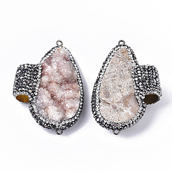 Окрашенные натуральные друзы кварцевые люстры компоненты соединения RB-Q215-008F