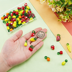 50 шт. 10-х стилевые стеклянные подвески на фруктовую тематику&nbsp;GGLA-PH0001-70