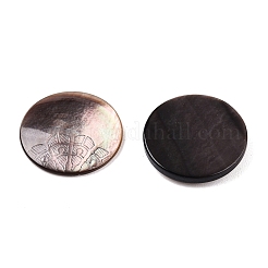 Натуральная черная ракушка для губ с резными кабошонами SSHEL-T017-04B