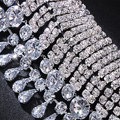 Ожерелья-нагрудники из сплава с многослойной каплевидной формой и кристаллами FS-WG9A2DA-02