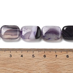 Натуральные полосатые агатовые бусы G-K392-B11-13x18mm