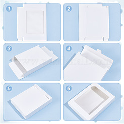 Прямоугольные бумажные коробки для печенья с прозрачным окном&nbsp;CON-WH0107-02B-02