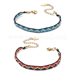 2шт. браслеты из стеклянных бусин ручной работы для женщин BJEW-MZ00158