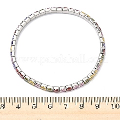 Теннисные браслеты для женщин из нержавеющей стали 304 с микропаве и разноцветными кубическими циркониями.&nbsp;BJEW-G779-02P