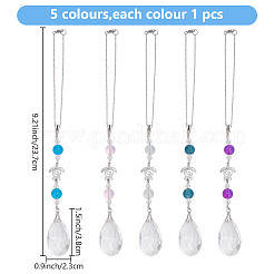 Стеклянный кулон-капля&nbsp;HJEW-AB00620