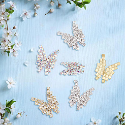 15 шт. 3-цветные пуговицы из цинкового сплава с 1 отверстиями и стразами FIND-GO0001-08