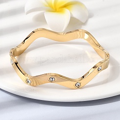 Браслеты на шарнире из нержавеющей стали 304 со стразами&nbsp;BJEW-D408-25G