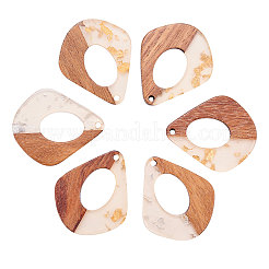 Подвески из прозрачной смолы и ореха&nbsp;RESI-CJ0001-47