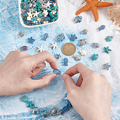 Наборы для самостоятельной сборки бисерных накладок в виде черепахи и морской звезды DIY-NB0013-90