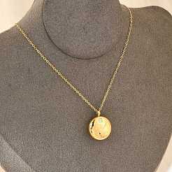 Ожерелья с подвесками в виде созвездий из нержавеющей стали 304 с прозрачным кубическим цирконием NJEW-R021-02G-06