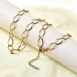 Ожерелья-цепочки из нержавеющей стали 304 с каплевидными звеньями для женщин и мужчин NJEW-A058-02G