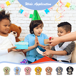 14шт 7 цвета силиконовые фокусные бусины SIL-DC0001-14