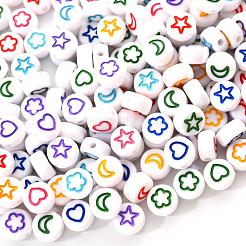 Белые непрозрачные акриловые бусины&nbsp;MACR-YW0001-19C