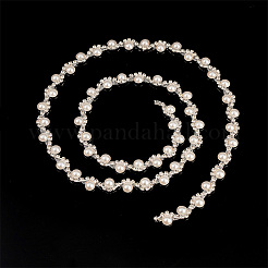 1 ярд хрустальных цепочек-чашек со стразами и пластиковыми жемчужными бусинами DIY-GA0005-72