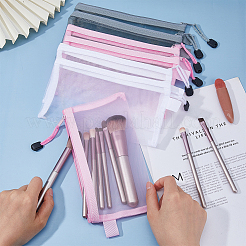 9 шт. 3-х цветные прямоугольные нейлоновые сетчатые мешочки для ручек&nbsp;AJEW-NB0005-89