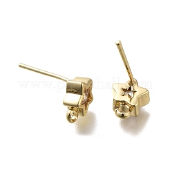 Фурнитура для сережек-гвоздиков из латуни с кубическим цирконием KK-Q048-16G