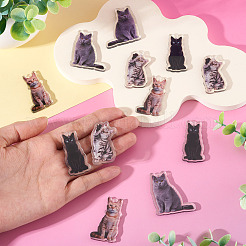 8шт 4 стиля акриловые подвески с принтом&nbsp;OACR-TA0004-14A