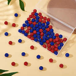 100 шт. 2-цветные бусины из полимерной глины ручной работы со стразами CLAY-TA0001-79B