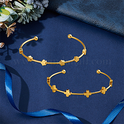 2шт 2 стиля браслетов-манжет из нержавеющей стали&nbsp;BJEW-GO0002-25