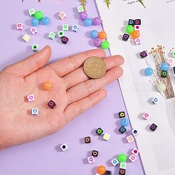 450шт 18 цвета непрозрачные акриловые европейские бусины MACR-SZ0001-17