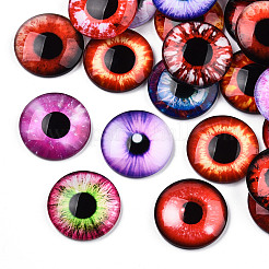 Стеклянные кабошоны с рисунками  GGLA-WH0001-35