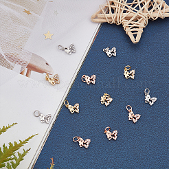 12шт 3 цвета латунные микро проложить кубический цирконий шармы&nbsp;ZIRC-CA0001-05