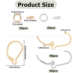 80 шт. 2-цветная фурнитура для сережек из нержавеющей стали 304 STAS-SP0001-19