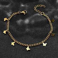 Браслеты-бабочки из нержавеющей стали 304&nbsp;BJEW-R021-06G