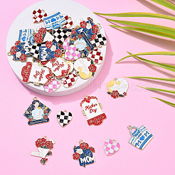 36 шт. 9 стиля подвески из сплава и эмали ко Дню матери&nbsp;ENAM-YW0005-73B