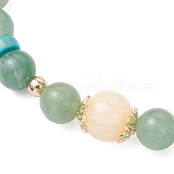 Природный зеленый авантюрин стрейч браслеты&nbsp;BJEW-JB11968-02