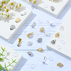 36 шт. 3-х цветная фурнитура для сережек-клипс из нержавеющей стали 304 STAS-ME0001-63