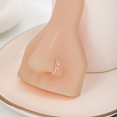 Латунные хрустальные стразы клипсы на кольца для носа WG0512E-13-1