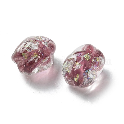 Нити из фольгированных бусин лэмпворк ручной работы FOIL-Z001-06B-1