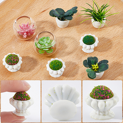 26 шт. 16 стиля смоляных цветочных горшков для украшения DJEW-GF0001-67-1