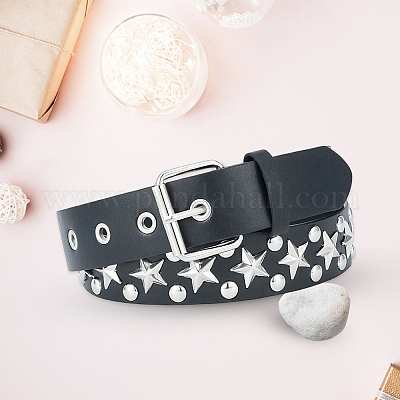 Сплав звездочка заклепки pu кожа цепь ремни DIY-WH20007-291A-1