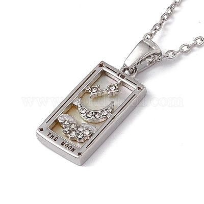 Ожерелье с подвеской в виде Луны и Таро из натуральной ракушки NJEW-G095-01P-1