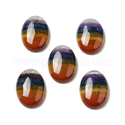 Кабошоны чакры из натуральных смешанных драгоценных камней G-F724-01B-1