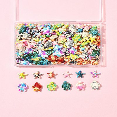 124 шт. 14 вида синтетических бирюзовых бусин G-FS0005-88-1