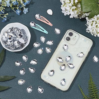 250 шт. имитация тайваньских граненых каплевидных акриловых стразов с плоской задней частью кабошоны GACR-FG0001-06-1