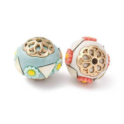 Круглые бусины из смолы ручной работы из Индонезии IPDL-P005-04KCG-M-1