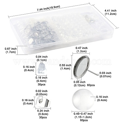 Наборы для изготовления плоских круглых сережек-гвоздиков своими руками DIY-FS0009-21-1