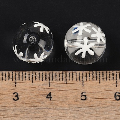 Прозрачное стекло с эмалевыми бусинами LAMP-G161-03-1