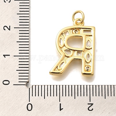 Латунные микропаве прозрачные подвески с фианитом KK-G521-01G-R-1