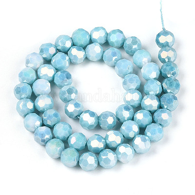 Антикоррозийные гальванические стеклянные бусины EGLA-T021-8mm-15-10-1